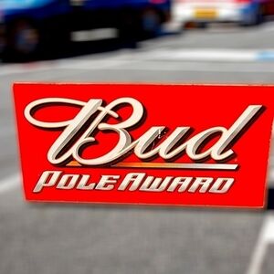 Vintage Nascar BUD Pole Award Racing Metal sign Budweiser Mancave Garage T14